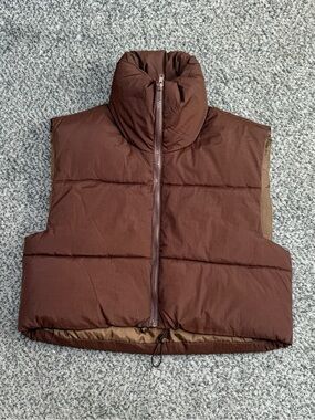 Brown cropped vest